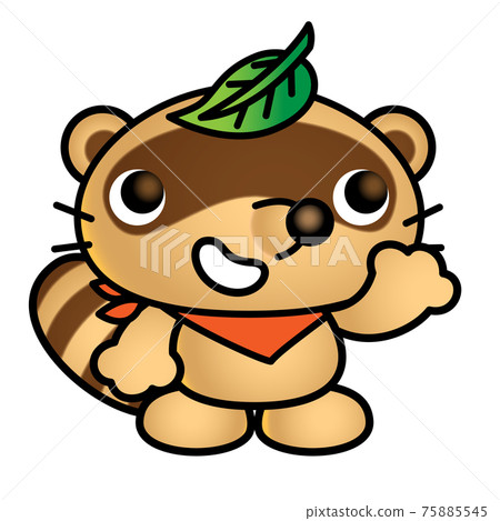 狸貓浣熊可愛溫柔插畫素材 75885545