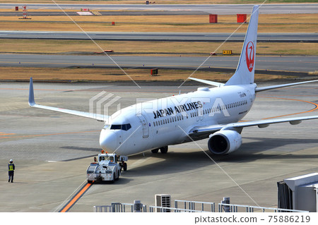 Osaka International Airport JAL Runway Taxing 75886219