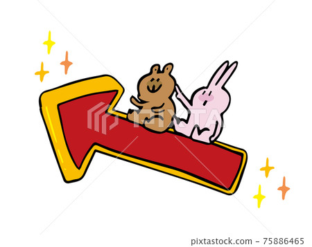 Animals riding the rising arrow (bears and rabbits) 75886465