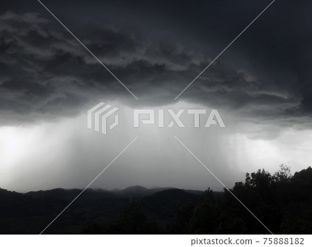 Storm over mountain. 75888182