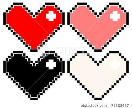 Set of different colour of pixel hearts Set of different colour of pixel hearts 75888487