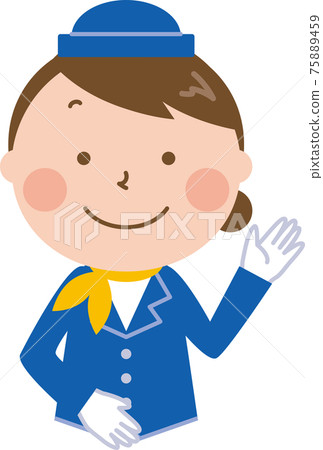 Concierge woman making a guiding gesture 75889459