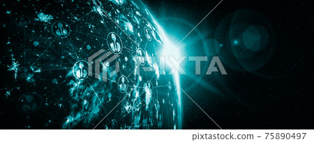 People network and global earth connection in innovative perception 75890497
