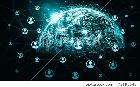 People network and global earth connection in innovative perception 75890543