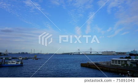 Tokyo Bay. Yokohama Bay Bridge in background 75891043