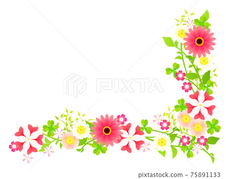 五彩繽紛的春花插畫素材 五彩繽紛的春花插畫素材 75891133
