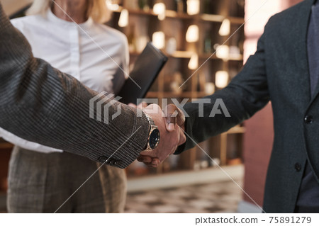 Business handshake during meeting 75891279