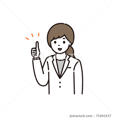 Illustration of a female pharmacist giving a good sign with a smile 75891637