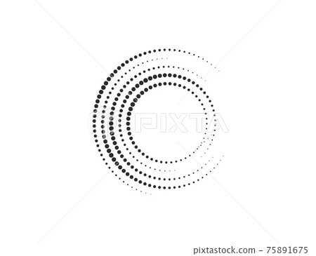 Halftone dots in circle form, logo. Vector illustration. Halftone dots in circle form, logo. Vector illustration. 75891675