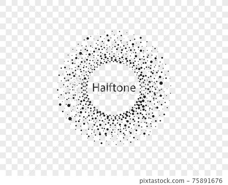 Halftone dots in circle form, logo. Vector illustration. Halftone dots in circle form, logo. Vector illustration. 75891676