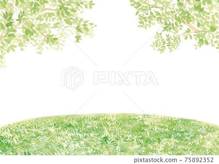 陽光和草坪水彩插圖 陽光和草坪水彩插圖 75892352
