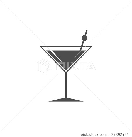 Martini Glass Icon Flat Design Silhouette Stock Vector (Royalty