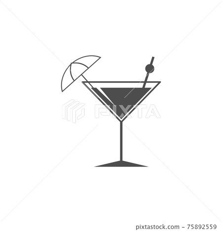 Cocktail glass icon. Vector illustration, flat design. Cocktail glass icon. Vector illustration, flat design. 75892559