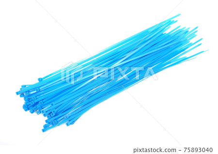 blue cable tie on white background 75893040