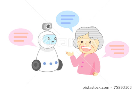 Watching robot talking to the elderly Watching robot talking to the elderly 75893103