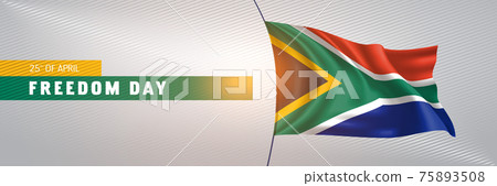 South Africa happy freedom day greeting card, banner vector illustration 75893508