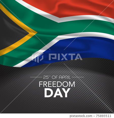 South Africa happy freedom day greeting card, banner, vector illustration 75893511