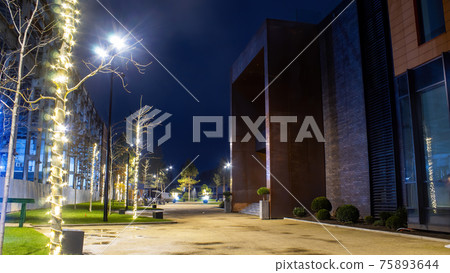 Modern park in Chisinau at night in Moldova Modern park in Chisinau at night in Moldova 75893644