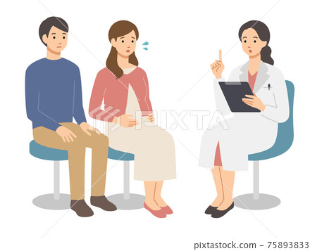 Female doctor examining a young couple in need 75893833