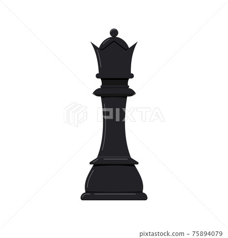 Chess piece queen vector icon isolated on white background. 75894079