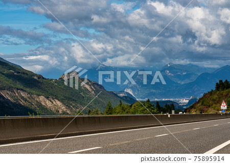 Landscape view at Le Paquier near Annecy in Haute-Savoie region of France Landscape view at Le Paquier near Annecy in Haute-Savoie region of France 75895914