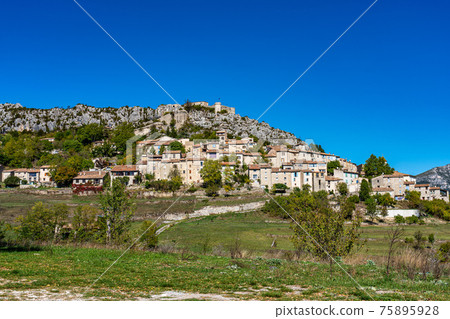Trigance in Verdon Gorge, Gorges du Verdon in Provence, France 75895928