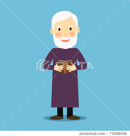 Evangelist old man with book 75896086