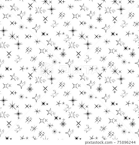 Seamless pattern with sparkles black silhouettes Seamless pattern with sparkles black silhouettes 75896244