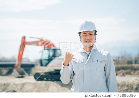 Civil engineering, excavator car, construction site 75896380