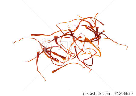 saffron threads an isolated on white background saffron threads an isolated on white background 75896639