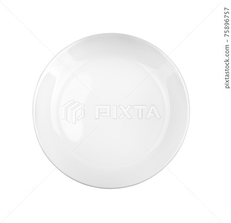 White plate isolated on white background top view White plate isolated on white background top view 75896757