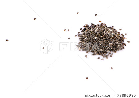 Chia seeds isolated with white background 75896989