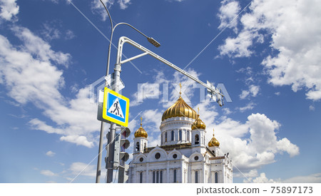View of the Christ the Savior Cathedral (day), Moscow, Russia View of the Christ the Savior Cathedral (day), Moscow, Russia 75897173