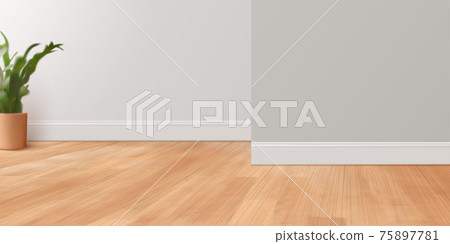 Room background with parquet floors 75897781