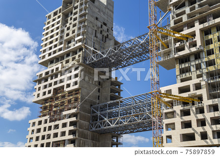 View of construction site, Industrial image. Moscow, Russia 75897859