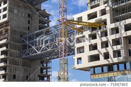 View of construction site, Industrial image. Moscow, Russia View of construction site, Industrial image. Moscow, Russia 75897865
