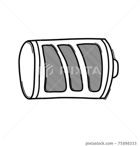 Full battery doodle vector icon. Drawing sketch illustration hand drawn line eps10 Full battery doodle vector icon. Drawing sketch illustration hand drawn line eps10 75898333