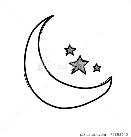 Moon and Stars Illustration  Moon coloring pages Star coloring pages  Coloring pages