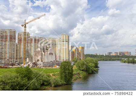 High-rise residential buildings on the river bank, Krasnogorsk, Moscow region, Russia High-rise residential buildings on the river bank, Krasnogorsk, Moscow region, Russia 75898422