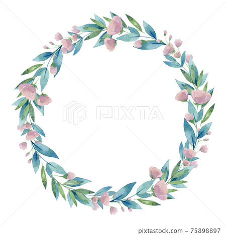 Watercolor floral wreath Watercolor floral wreath 75898897