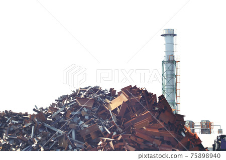 Industrial waste of metals and chimneys in industrial areas 75898940