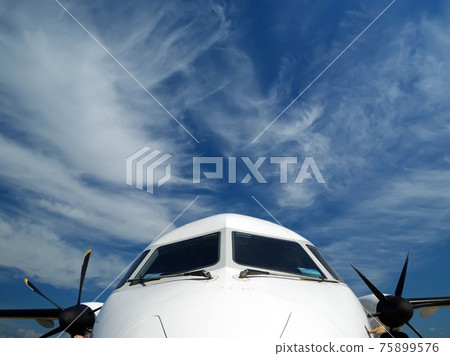 Cockpit, front cabin aircraft Cockpit, front cabin aircraft 75899576