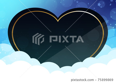 Cloud background rectangular heart-shaped frame black Cloud background rectangular heart-shaped frame black 75899869