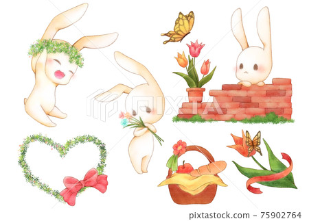 Spring rabbit - Stock Illustration [75902764] - PIXTA