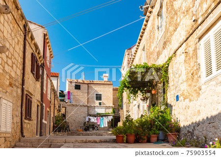 Street of Old Dubrovnik Town, Croatia Europe. Summertime Street of Old Dubrovnik Town, Croatia Europe. Summertime 75903554