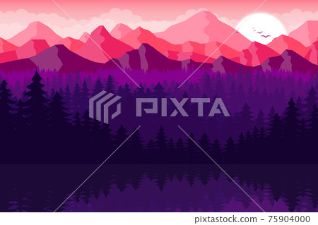 Mountain beautiful landscape background vector design illustration 75904000