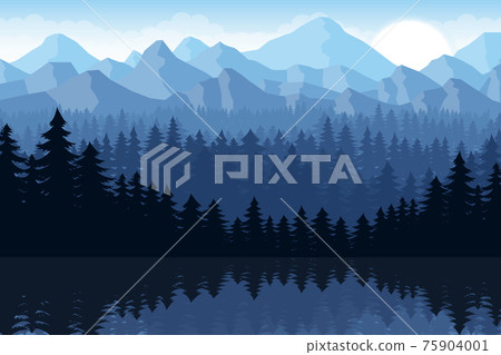 Mountain beautiful landscape background vector design illustration 75904001