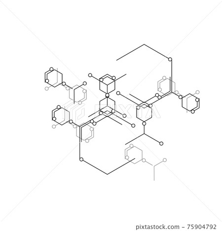 Molecular structure. Vector illustration icon. Design element. Biology science background 75904792