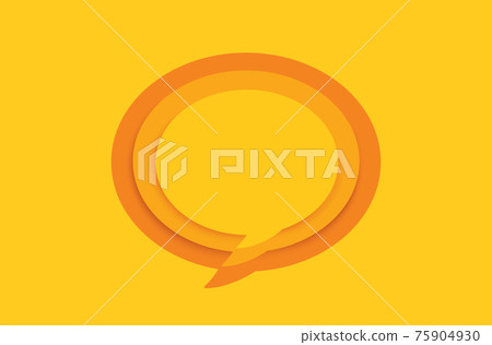 yellow blank speech bubble on yellow... - Stock Illustration [75904930 ...