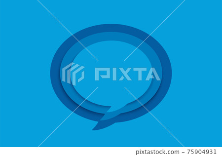 blue blank speech bubble on blue background.... - Stock Illustration ...